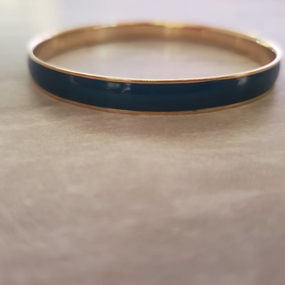 💙 Vintage 2000's 00's Y2K J.Crew Blue Enamal Skinny Bangle Bracelet 💙 - Picture 4 of 9